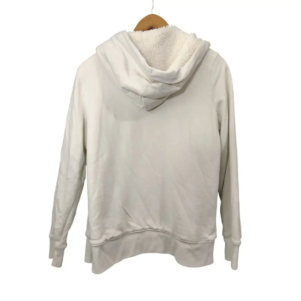 Gap Full Zip Sherpa Lined Hoodie Spell Out Kids Large